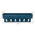 HUPLA Pack of 2 Wall Storage Shelf with 6 Hooks | No Drill Organizer | Self Adhesive Bathroom & Kitchen Organizer Rack | No Drill Wall Shelf for Bathroom, Kitchen & Bedroom (Black + White)