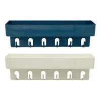 HUPLA Pack of 2 Wall Storage Shelf with 6 Hooks | No Drill Organizer | Self Adhesive Bathroom & Kitchen Organizer Rack | No Drill Wall Shelf for Bathroom, Kitchen & Bedroom (Black + White)