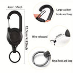 HUPLA Retractable Keychain with Carabiner | Pull-Out Key Holder with Retractable Wire & Key Ring – 1 Pc