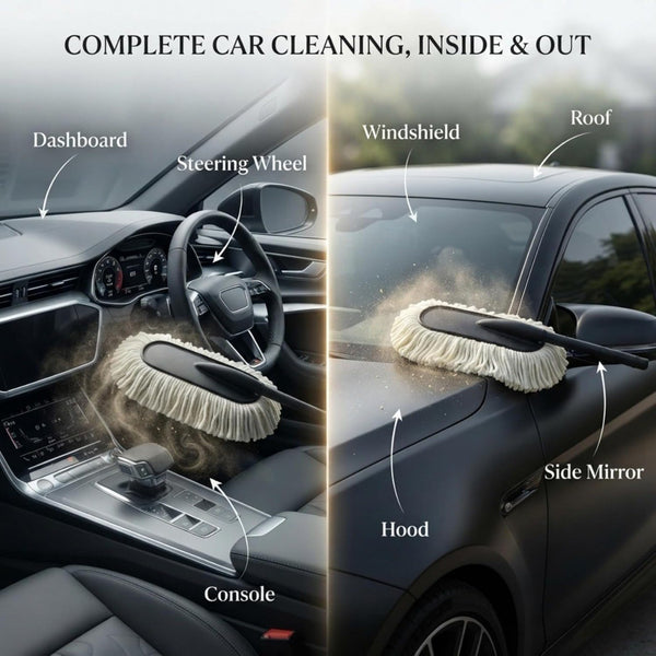 Long Handle Car Cleaning Brush – 67cm Soft Microfiber Wash Mop for Car, SUV, Bike & Vehicle Cleaning
