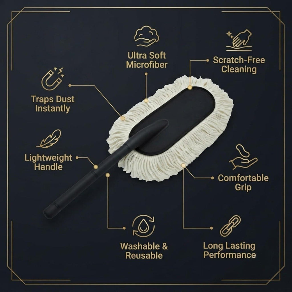 Long Handle Car Cleaning Brush – 67cm Soft Microfiber Wash Mop for Car, SUV, Bike & Vehicle Cleaning