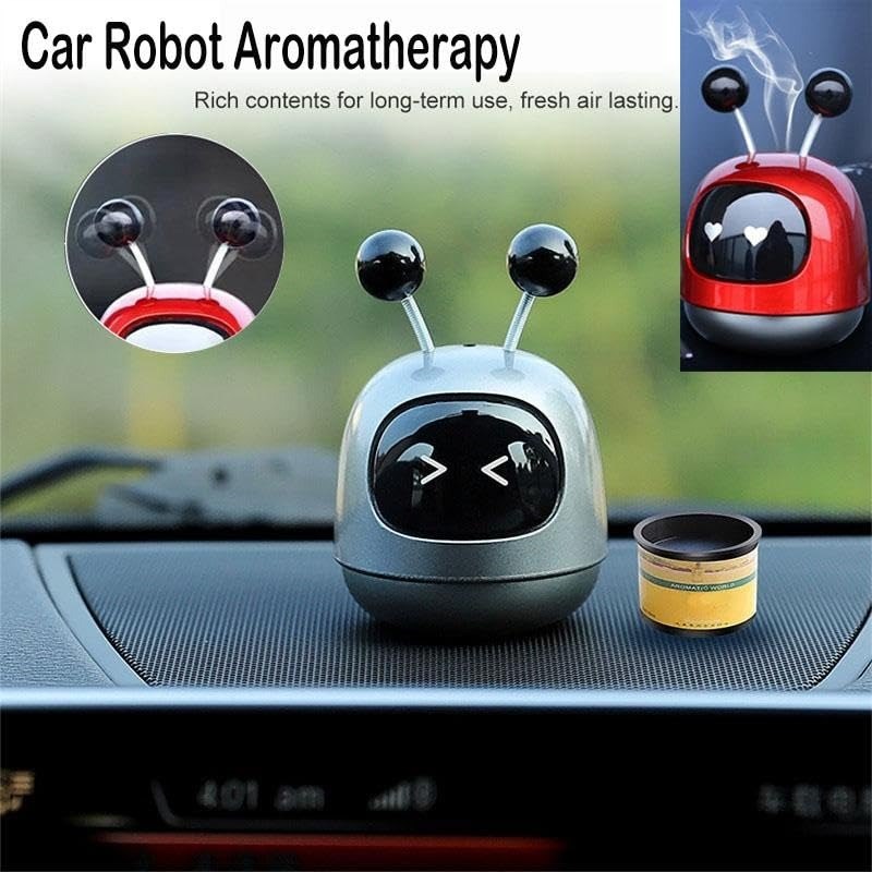 HUPLA Mini Robot Car Air Freshener | Cute Robot Dashboard Fragrance | Compact Car Perfume & Odour Eliminator | Stylish Interior Decor
