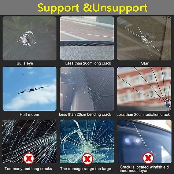 DIY Windshield Crack & Chip Repair Kit – Car Glass Repair Resin Tool Set for Minor Windshield Damage
