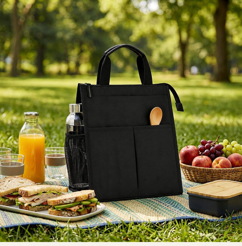 Multi-Purpose Utility Tote Bag with Multiple Pockets & Bottle Holder – Travel, Shopping & Daily Organizer Bag