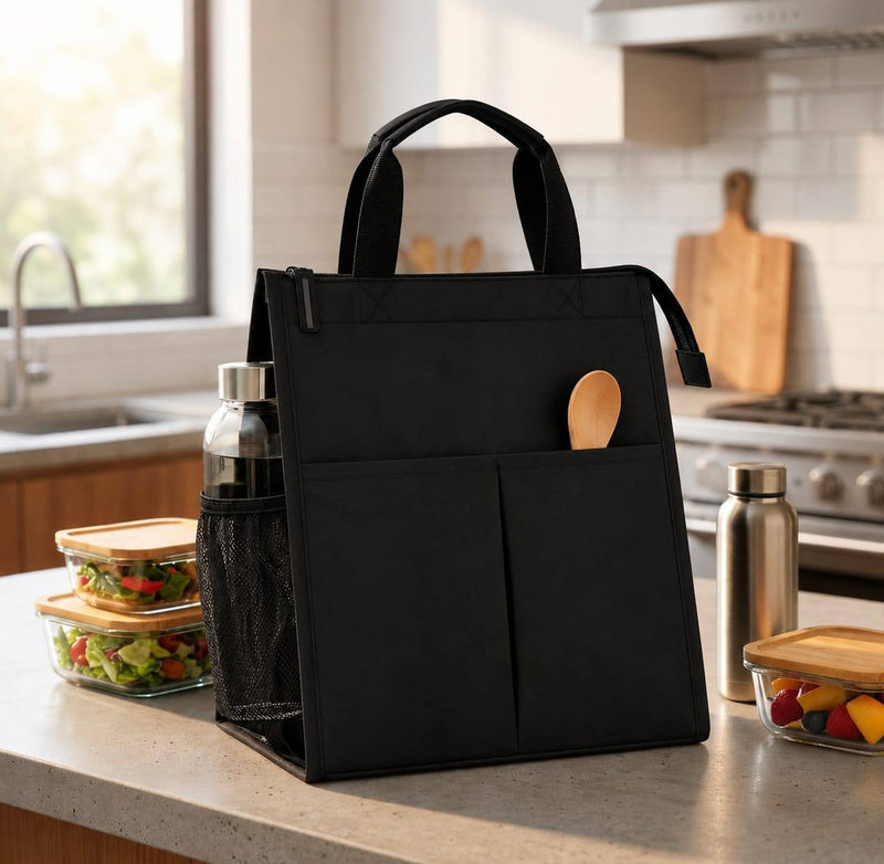 Multi-Purpose Utility Tote Bag with Multiple Pockets & Bottle Holder – Travel, Shopping & Daily Organizer Bag