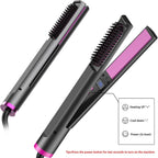 2-in-1 Hair Straightener & Styling Brush | Ceramic Hair Straightening Comb with LCD Display