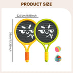 HUPLA Kids Paddle Ball Racket Set with 2 Rackets & 2 Balls | Lightweight Outdoor & Indoor Catch Ball Game | Fun Sports Activity Toy for Children – 4 Pcs Set
