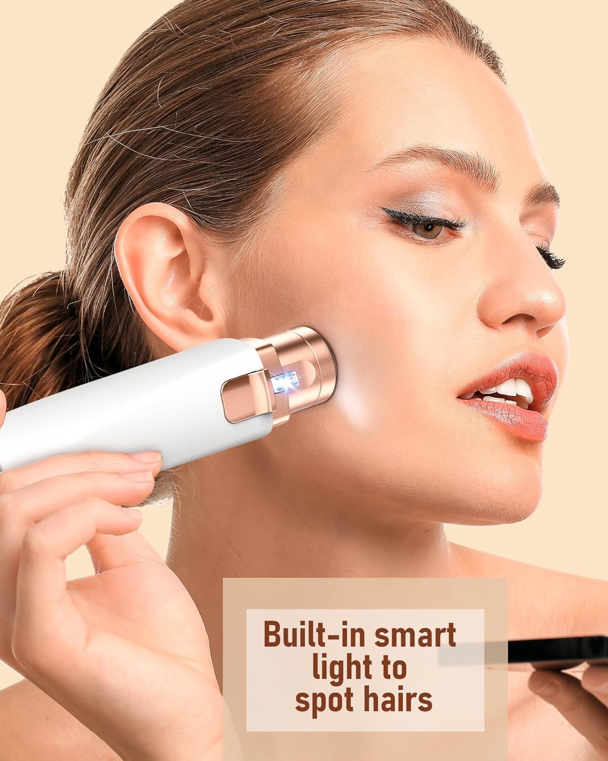 Portable Facial Hair Remover for Women | Painless Electric Face Hair Trimmer | Rechargeable Eyebrow & Upper Lip Hair Remover