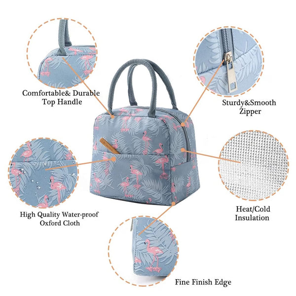 Insulated Lunch Bag with Spacious Storage & Double Handles – Portable Thermal Food Storage Bag for Office, School & Travel