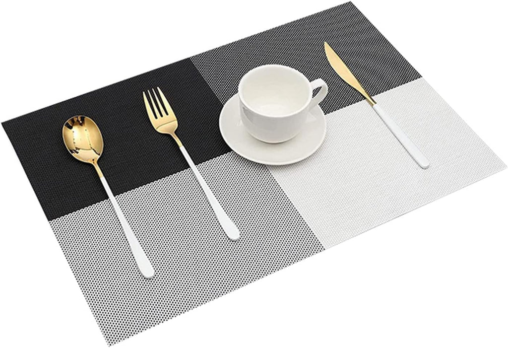HUPLA Premium PVC Dining Table Placemat 30 × 45 cm | Non-Slip Woven Table Mat for Dining Table, Kitchen & Home | Flexible, Reusable & Easy to Clean
