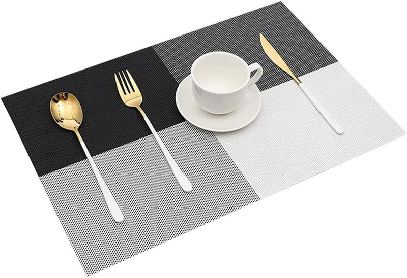 HUPLA Premium PVC Dining Table Placemat 30 × 45 cm | Non-Slip Woven Table Mat for Dining Table, Kitchen & Home | Flexible, Reusable & Easy to Clean