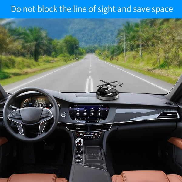 HUPLA Solar Powered Rotating Helicopter Car Dashboard Air Freshener | 360° Spinning Aromatherapy Diffuser | Luxury Car Interior Perfume Decoration