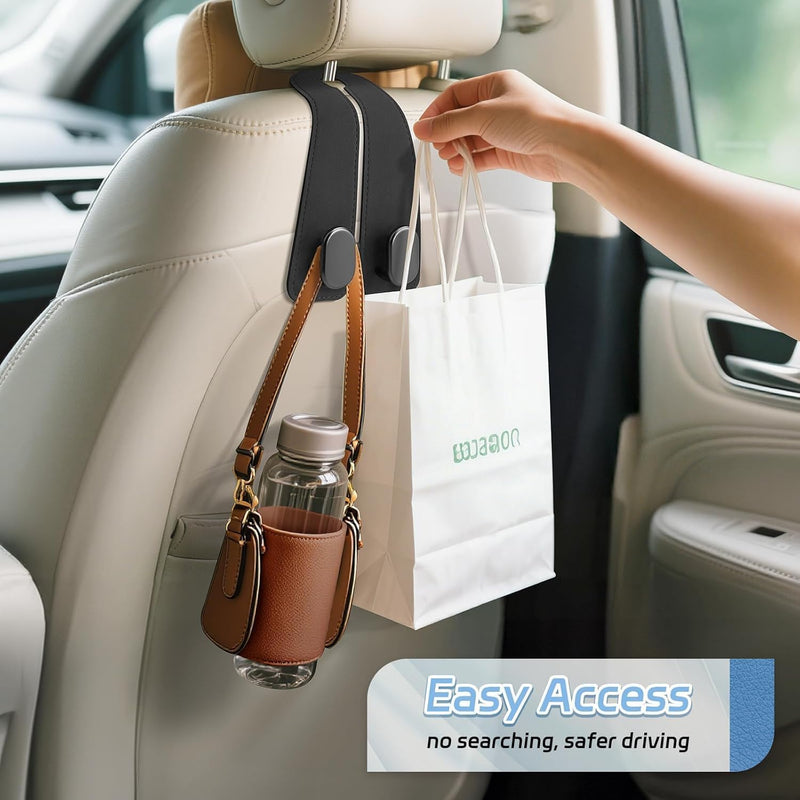 HUPLA Car Headrest Bag Hanger Hooks | Seat Back Purse & Shopping Bag Holder | Car Interior Organizer