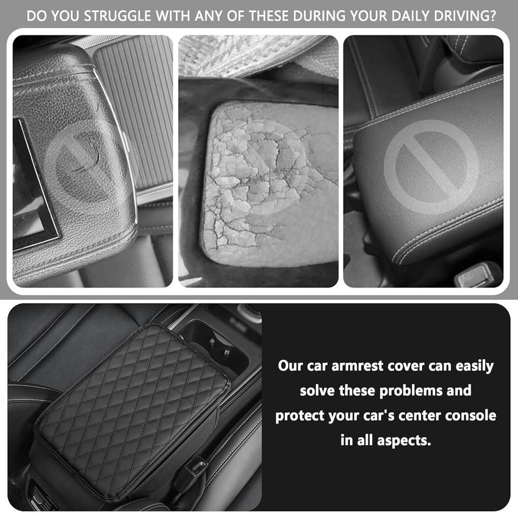 Car Seat Gap Organizer with Cushion Cover – PU Leather Car Storage Box