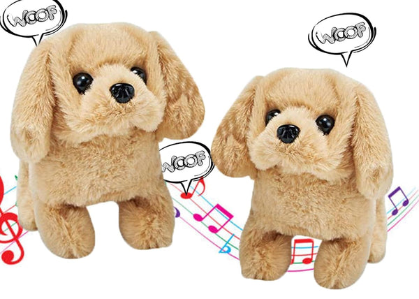 HUPLA Cute Puppy Dog Soft Toy | Fluffy Golden Brown Plush Puppy with Realistic Dog Design, Soft Fur & Decorative Collar | Stuffed Animal Toy for Kids & Gifting – 1 Pc