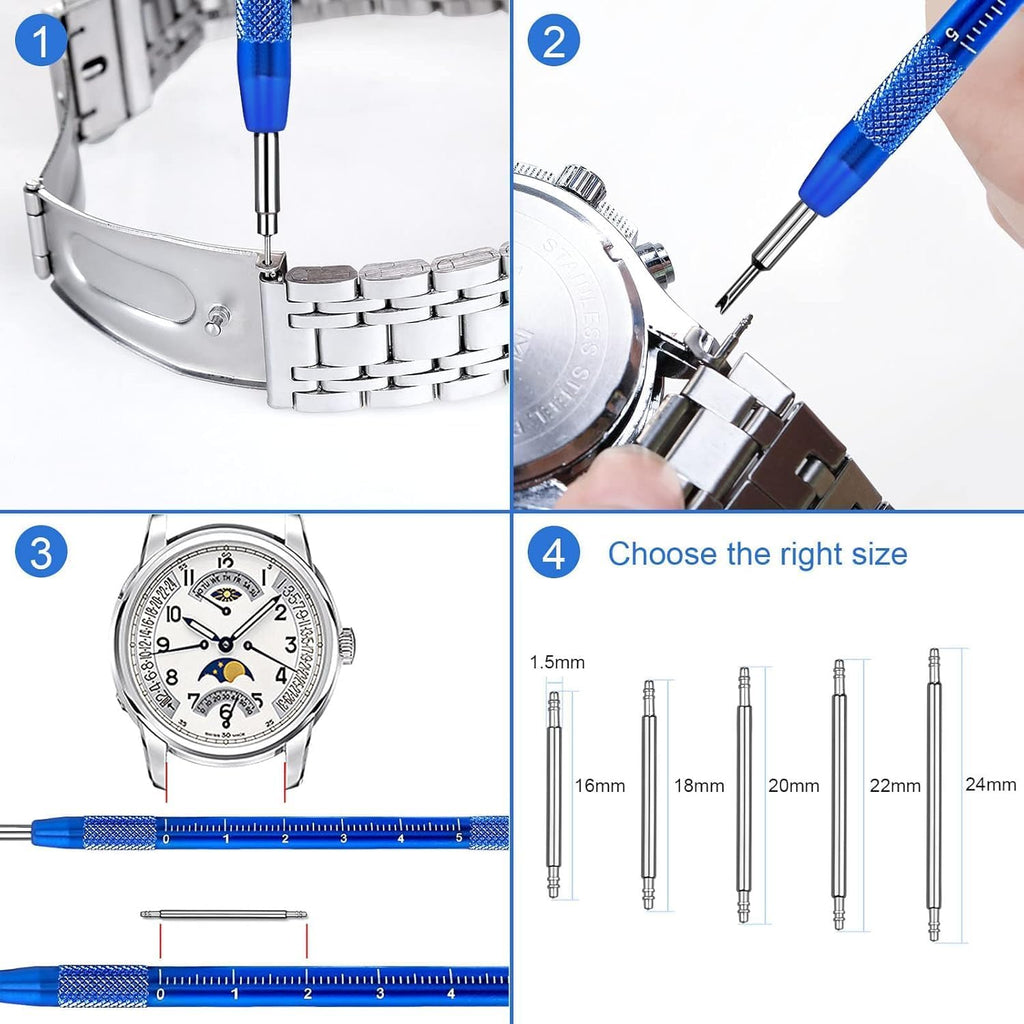 HUPLA Professional Watch Repair Tool Kit | Watch Battery Replacement, Strap Adjustment & Link Removal Tools | Watchmaker Maintenance Kit with Case Opener, Tweezers & Screwdrivers