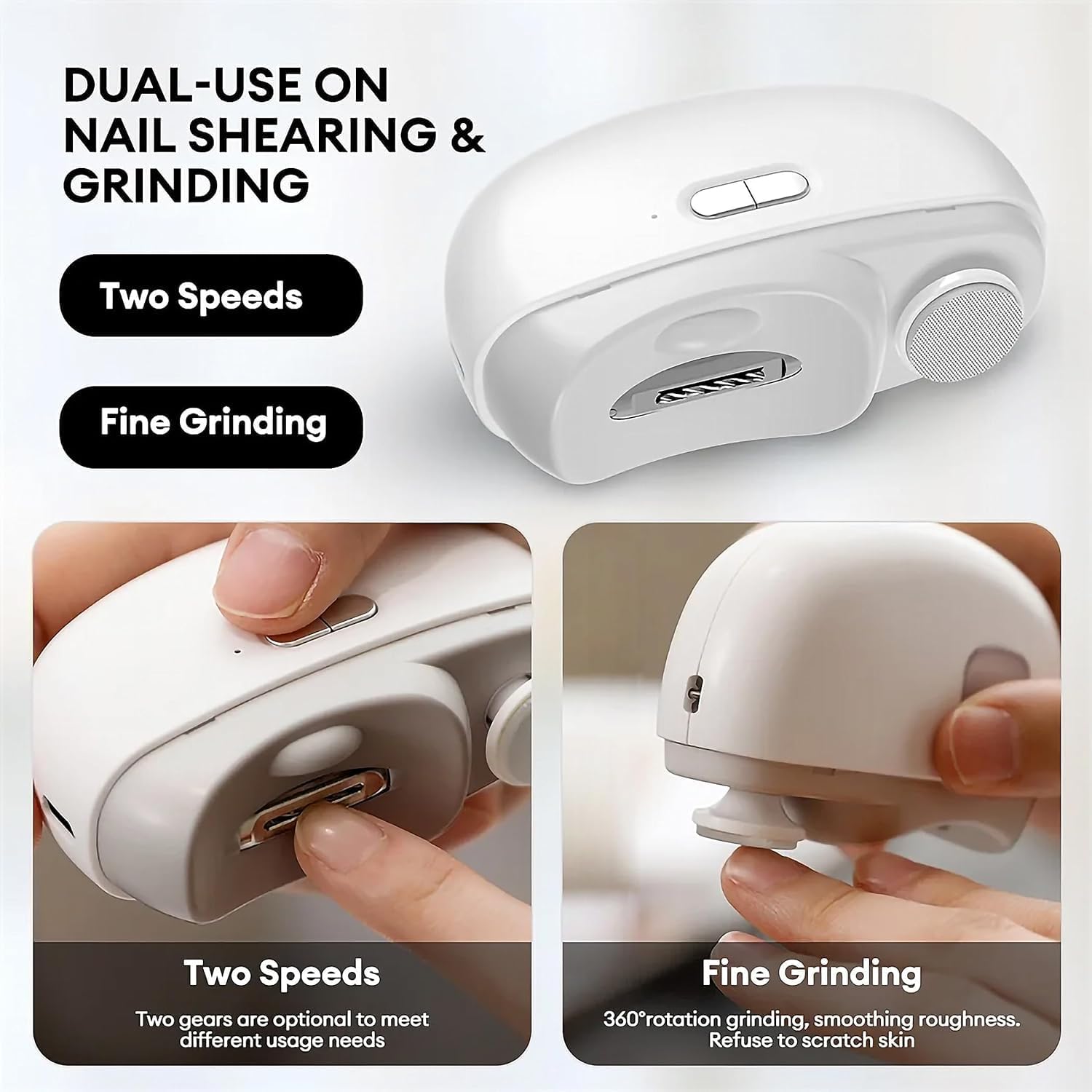 Rechargeable Electric Nail Clipper | Automatic Nail Trimmer & Polisher with LED Light | USB Charging Rechargeable Electric Nail Clipper with Automatic Nail Trimmer & Polisher | USB Charging