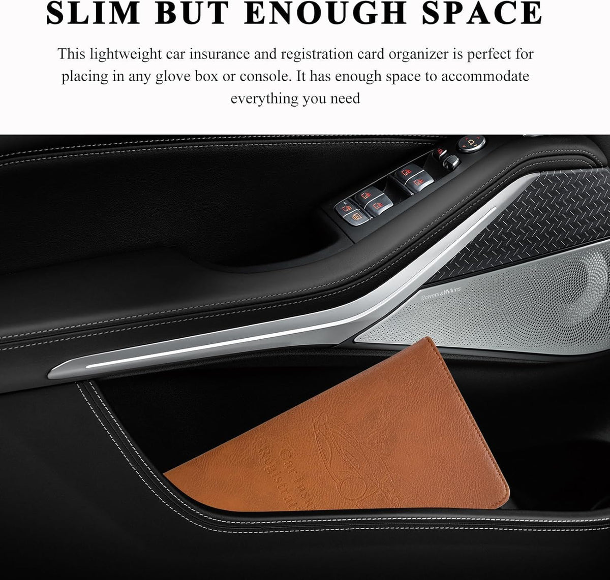 Car Document Holder & Organizer – PU Leather Vehicle Registration, Insurance & License Wallet with Multiple Card Slots