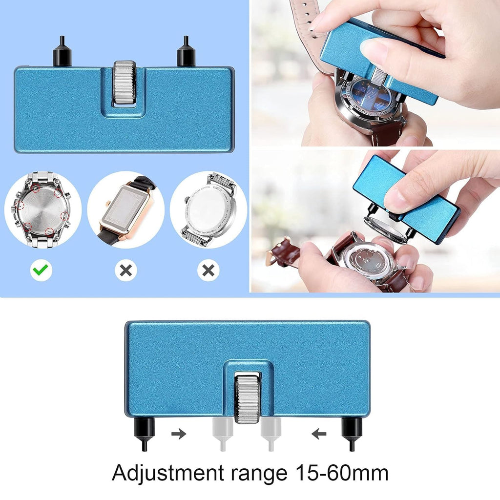 HUPLA Professional Watch Repair Tool Kit | Watch Battery Replacement, Strap Adjustment & Link Removal Tools | Watchmaker Maintenance Kit with Case Opener, Tweezers & Screwdrivers