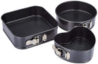 3-Piece Non-Stick Springform Cake Mould Set – Heart, Round & Square Baking Pans for Cakes, Cheesecakes & Desserts