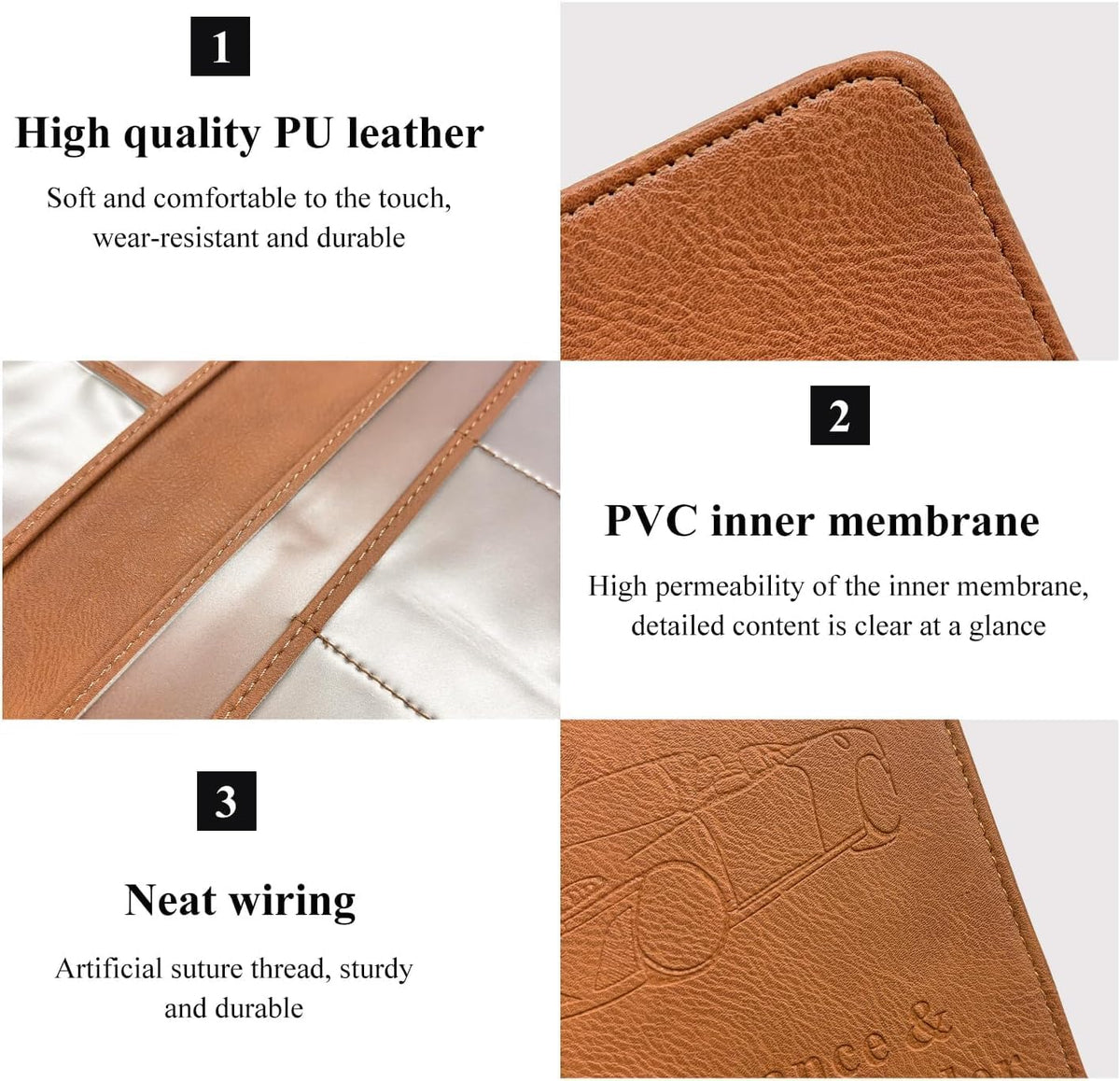 Car Document Holder & Organizer – PU Leather Vehicle Registration, Insurance & License Wallet with Multiple Card Slots