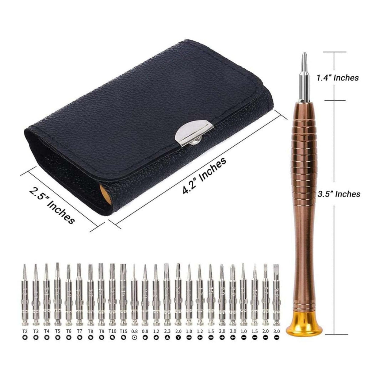 HUPLA Precision Screwdriver Set with Interchangeable Bits | Mini Repair Tool Kit with Metal Handle & Portable Storage Pouch for Electronics, Watches, Eyeglasses & Small Devices
