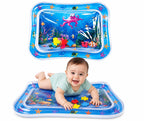 HUPLA Inflatable Baby Tummy Time Water Play Mat | Sensory Activity Mat with Floating Sea Animals for Infants | Blue
