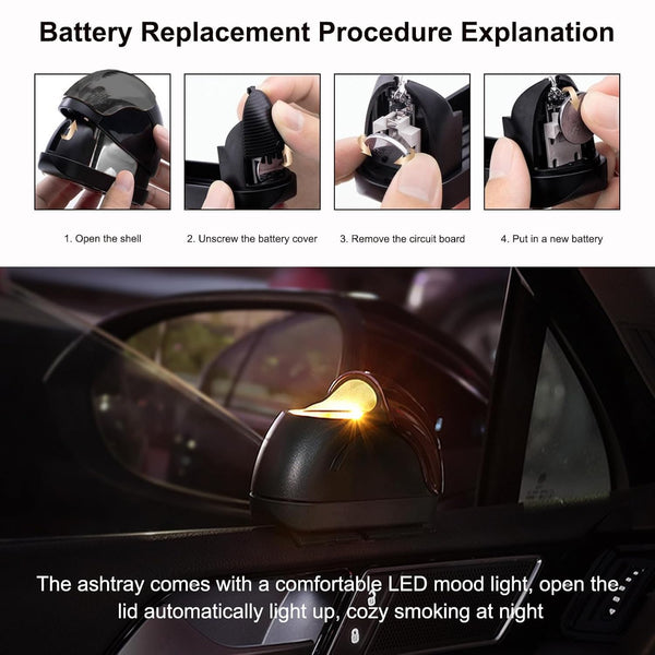 HUPLA Car Mini Ashtray – Portable Cup-Style Ashtray for Car Interior