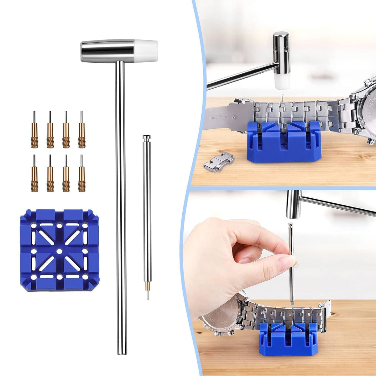 HUPLA Professional Watch Repair Tool Kit | Watch Battery Replacement, Strap Adjustment & Link Removal Tools | Watchmaker Maintenance Kit with Case Opener, Tweezers & Screwdrivers
