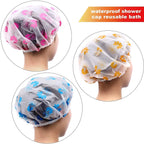 Reusable Shower Cap for Women – Waterproof Elastic Hair Cover for Shower, Cooking, Cleaning, Spa & Makeup