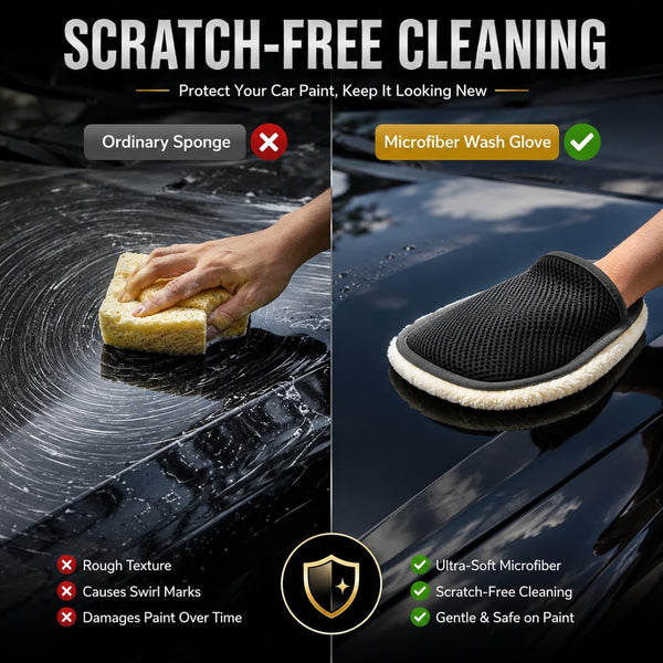 HUPLA Microfiber Car Wash Mitt – Chenille Cleaning Glove for Car Washing & Detailing