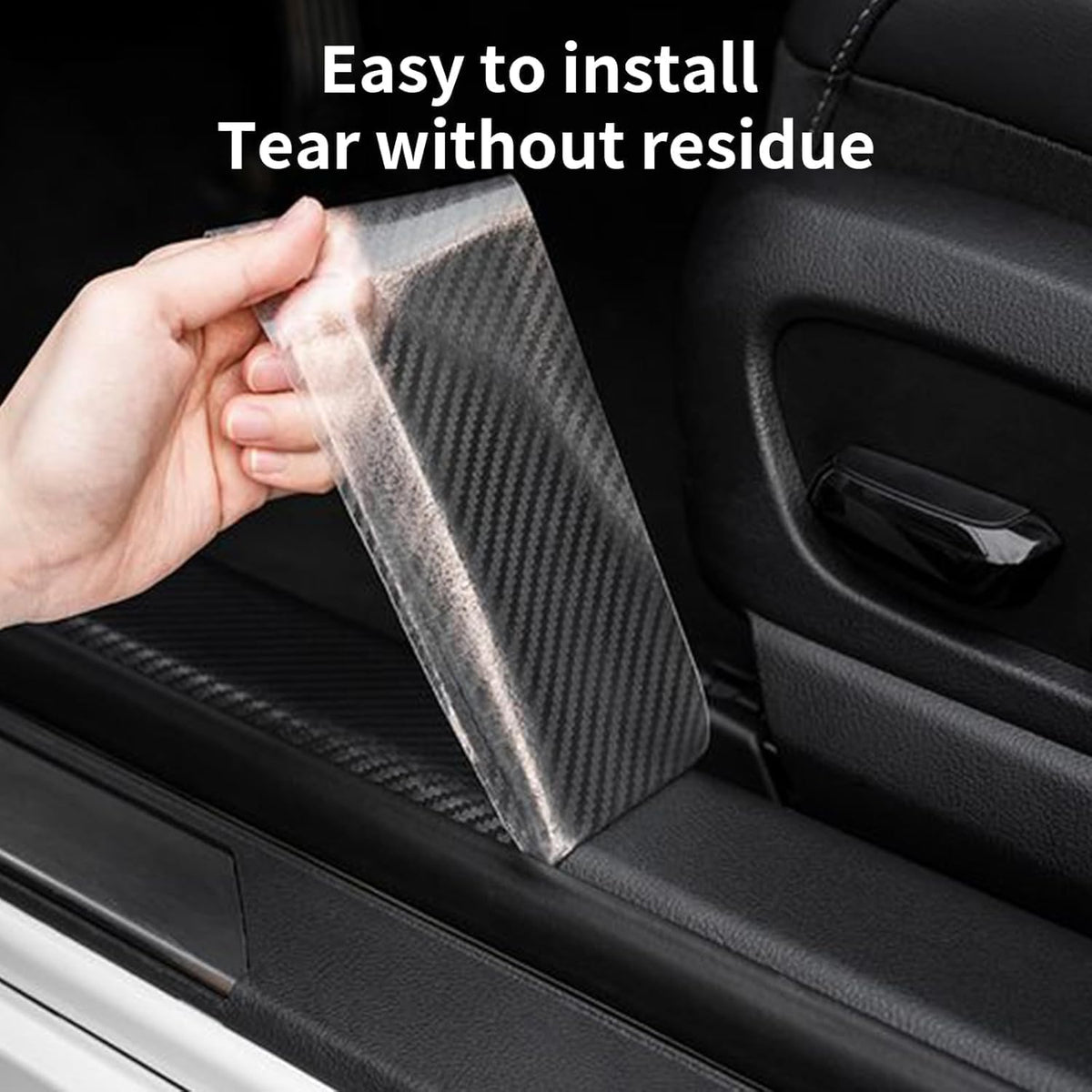 HUPLA Car Door Sill Protector – Carbon Fibre Style Anti-Scratch Guard Strip