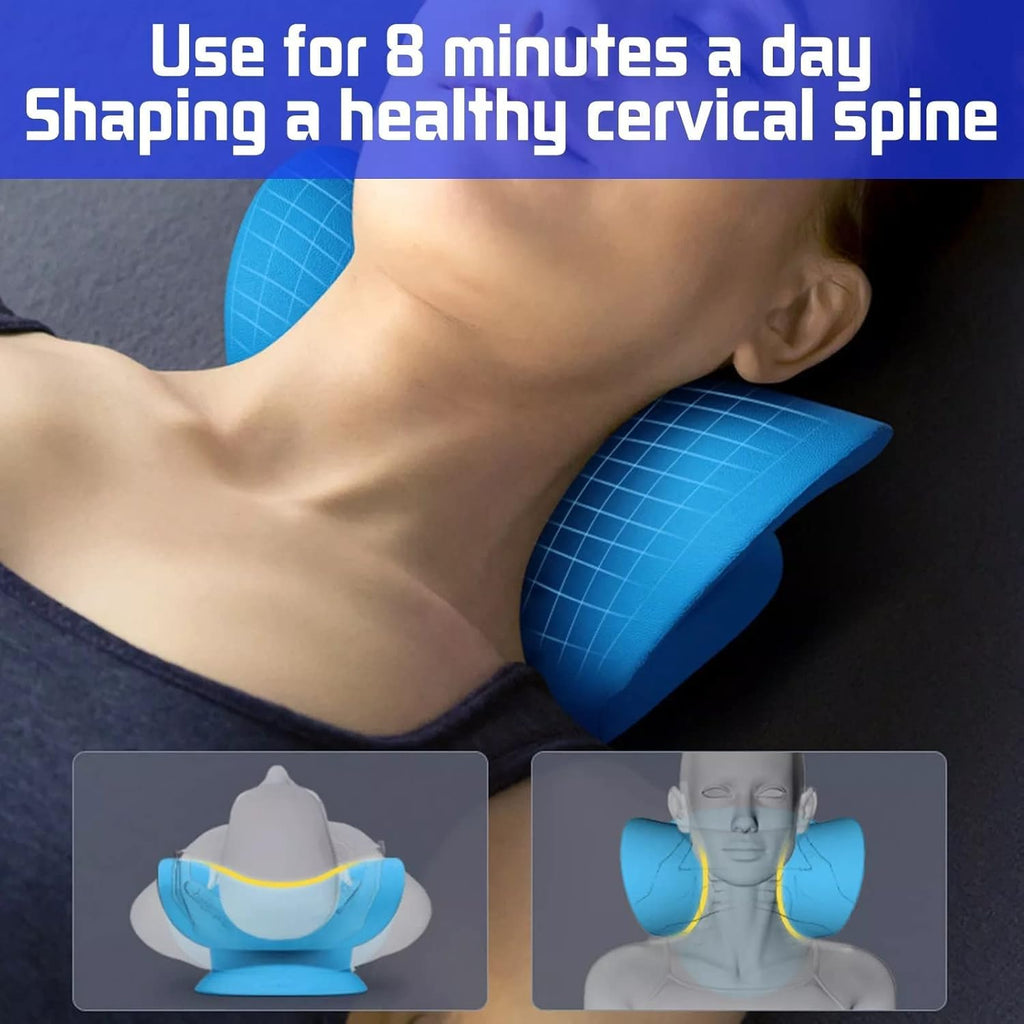 Cervical Neck Stretcher & Support Pillow – Ergonomic Neck Relaxation Device for Home Use