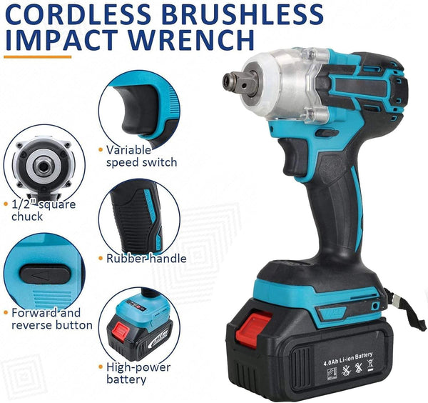 HUPLA 21V Cordless Impact Drill & Screwdriver Set – 4000mAh Li-Ion Battery with Drill Bits, Sockets & Carrying Case