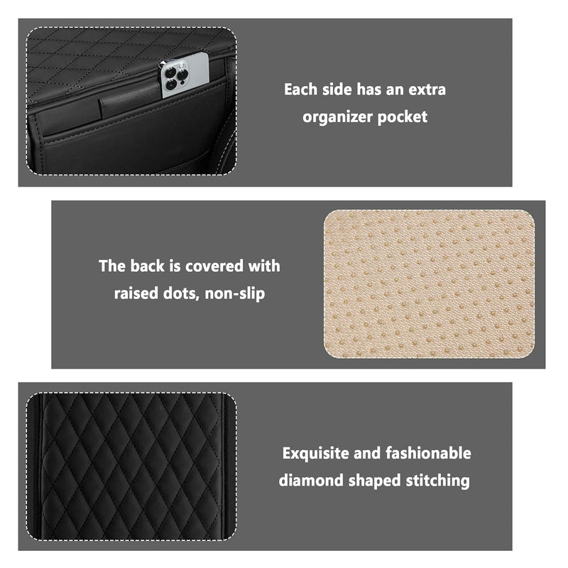 Car Seat Gap Organizer with Cushion Cover – PU Leather Car Storage Box