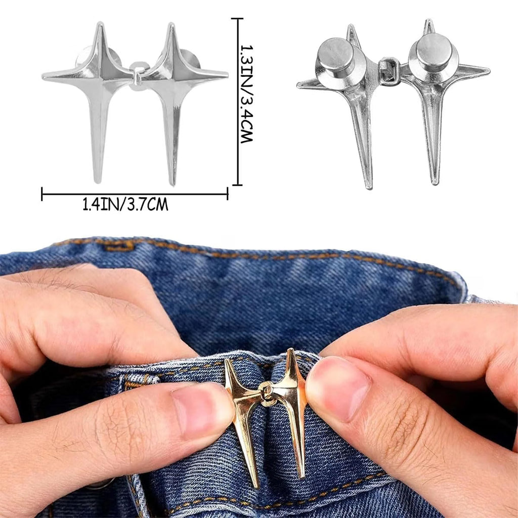 Star Shape Jeans Waist Button – Decorative Adjustable Waist Button for Jeans, Pants & Skirts | Pack of 2