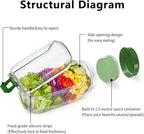 Portable Salad Container Lunch Box with Dressing Cup | Leakproof Food Storage JarPortable Leakproof Salad Container Lunch Box with Dressing Cup | Meal Prep Food Storage Jar