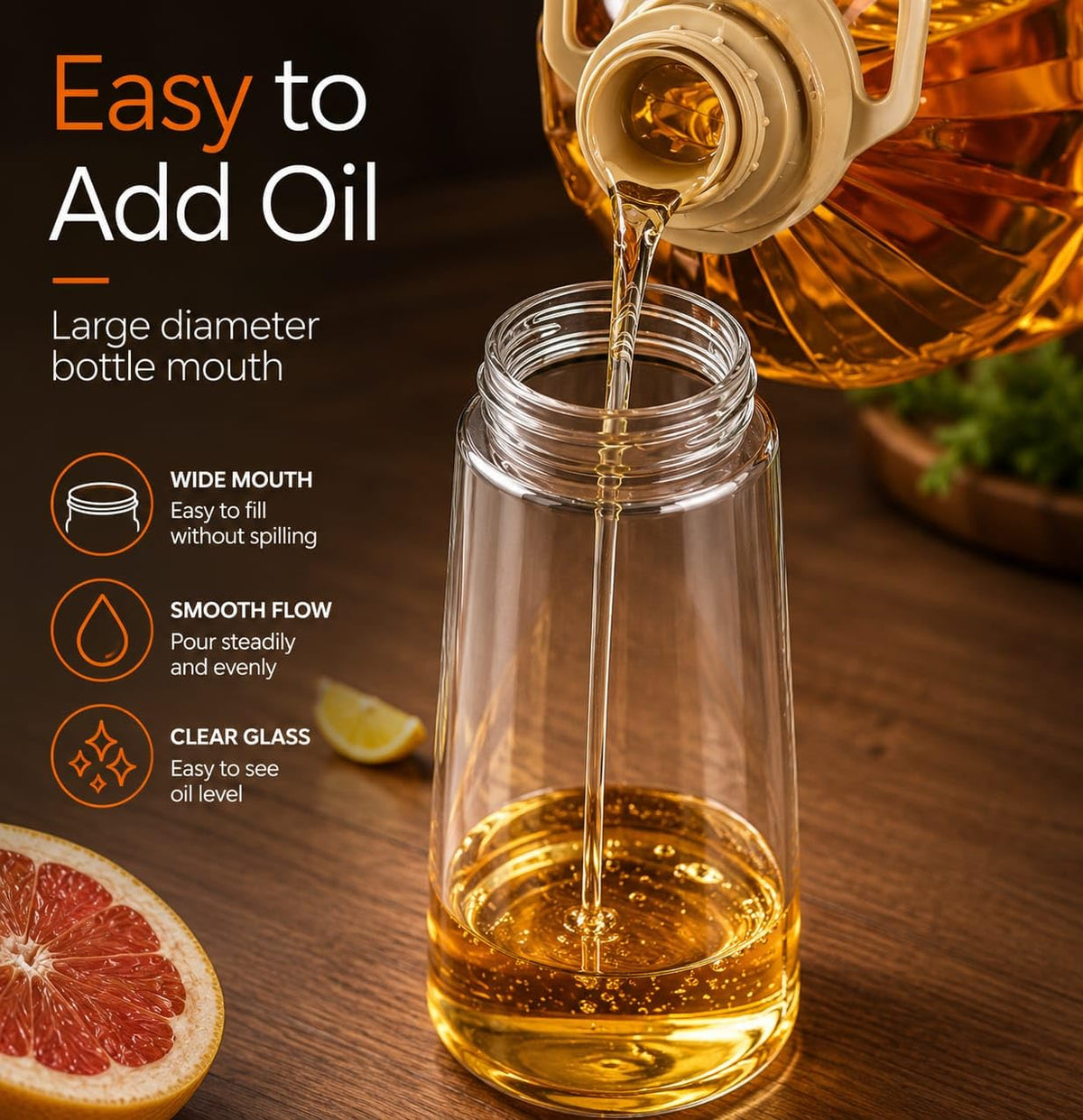 HUPLA 2-in-1 Cooking Oil Sprayer & Dispenser Bottle | Fine Mist Spray & Controlled Pour Oil Container for Air Fryer, Cooking, BBQ & Salad – Green