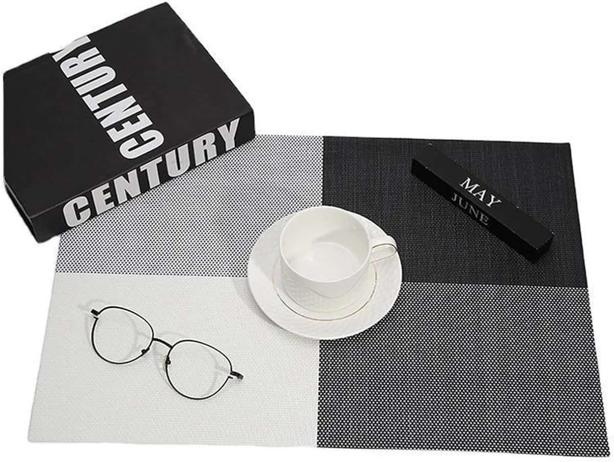 HUPLA Premium PVC Dining Table Placemat 30 × 45 cm | Non-Slip Woven Table Mat for Dining Table, Kitchen & Home | Flexible, Reusable & Easy to Clean