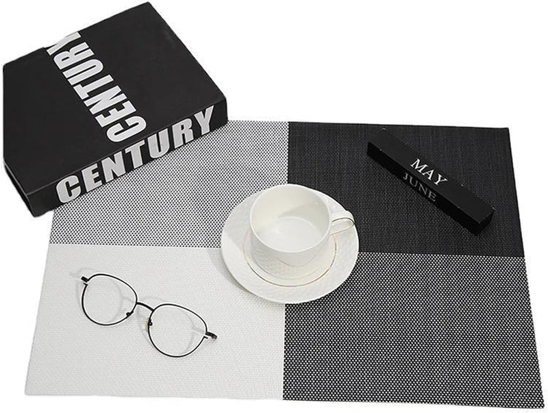 HUPLA Premium PVC Dining Table Placemat 30 × 45 cm | Non-Slip Woven Table Mat for Dining Table, Kitchen & Home | Flexible, Reusable & Easy to Clean