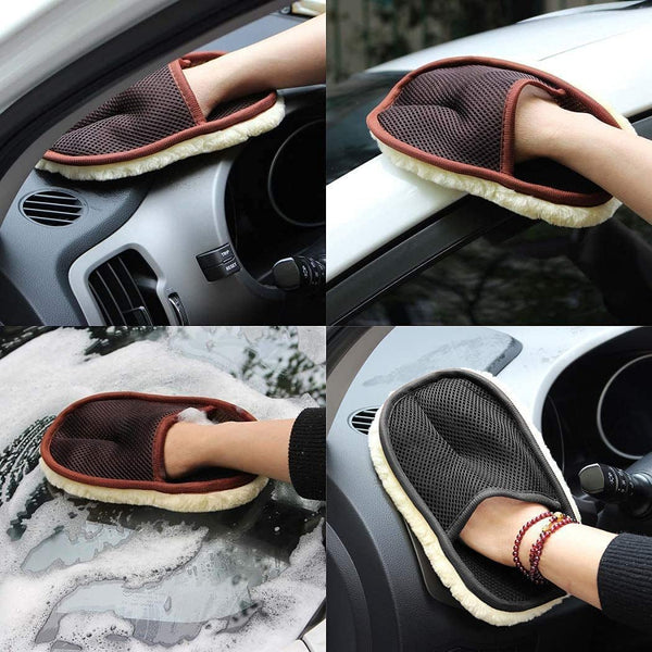 HUPLA Microfiber Car Wash Mitt – Chenille Cleaning Glove for Car Washing & Detailing