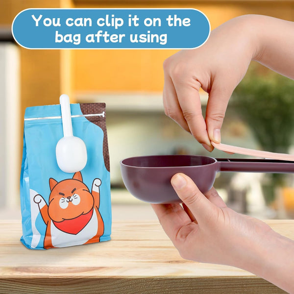 HUPLA Multipurpose Plastic Scoop with Long Handle | Lightweight Measuring & Serving Scoop for Rice, Flour, Grains, Pet Food & Household Use | 1 Pc