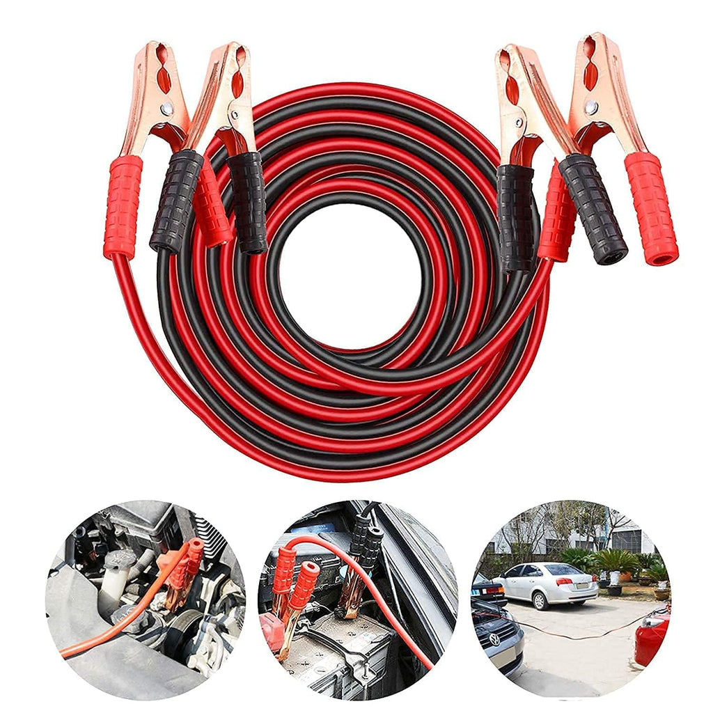 500 AMP Heavy-Duty Car Battery Jumper Cables – Red & Black Booster Wires with Insulated Alligator Clamps for Emergency Jump Starting