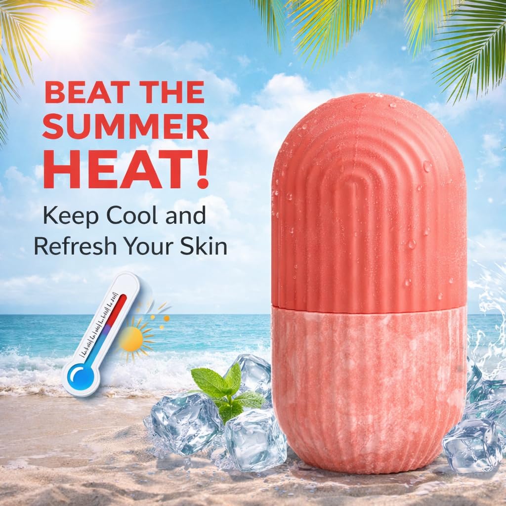 HUPLA Ice Face Roller for Skin Tightening & Glow | Facial Ice Cube Roller for Pores, Acne & Puffiness | Reusable Skincare Tool