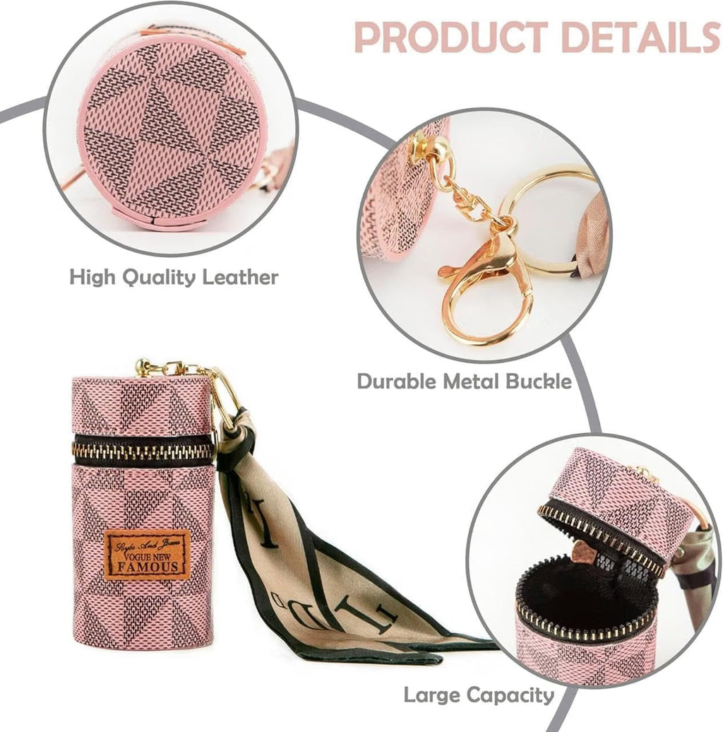 Mini Hanging Zipper Storage Pouch with Keychain – Portable Coin, Earphone & Small Item Organizer | 1 Pc