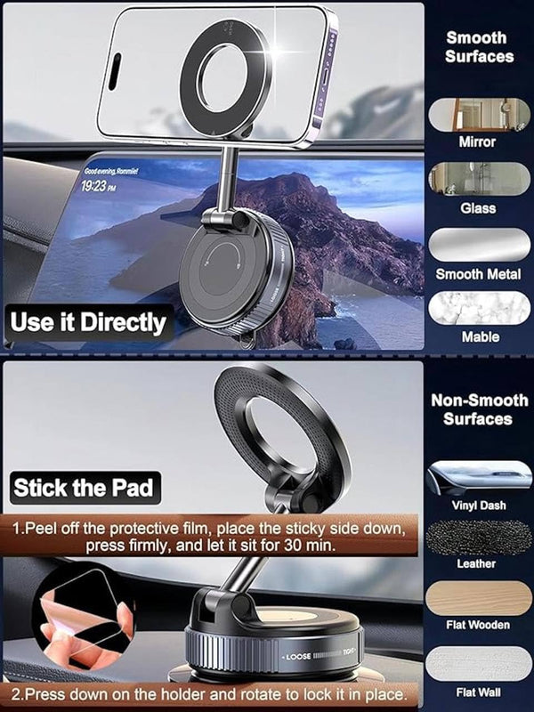 360° Rotating Magnetic Wireless Car Charger & Phone Holder