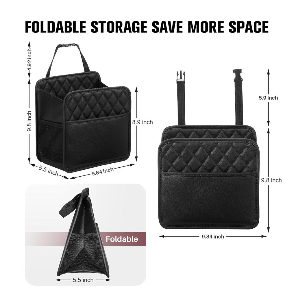 Car Seat Side Organizer & Storage Bag with Bottle Holder and Mobile Pocket