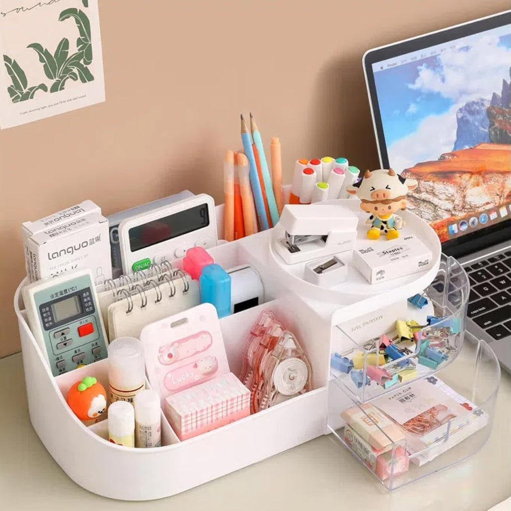 Multi-Compartment Makeup & Cosmetic Organizer with Drawers – Vanity Storage Box for Skincare, Makeup & Beauty Essentials