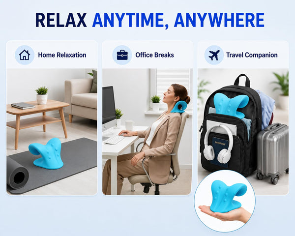 Cervical Neck Stretcher & Support Pillow – Ergonomic Neck Relaxation Device for Home Use
