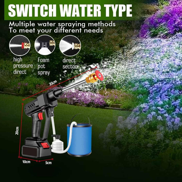 HUPLA Cordless Car Pressure Washer | Rechargeable Portable Water Spray Gun with Extension Rod for Car, Bike & Home Cleaning